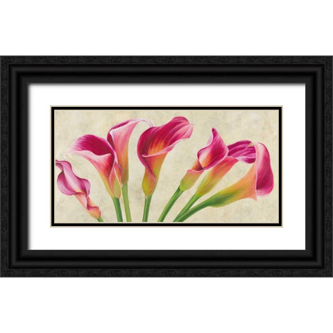 Calla parade Black Ornate Wood Framed Art Print with Double Matting by Villa, Luca