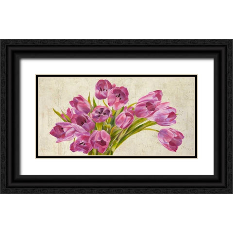 Tulipes Black Ornate Wood Framed Art Print with Double Matting by Sanna, Leonardo