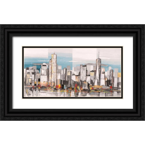Metropolis II Black Ornate Wood Framed Art Print with Double Matting by Florio, Luigi