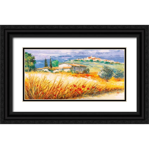 Casa in collina Black Ornate Wood Framed Art Print with Double Matting by Florio, Luigi
