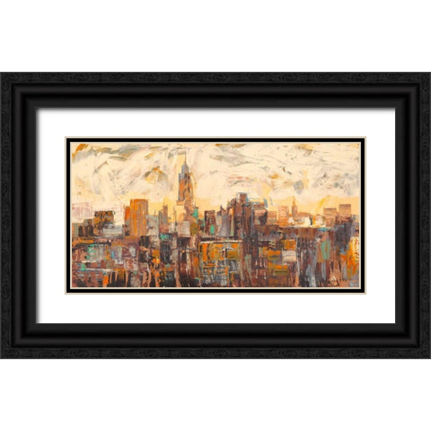 Mattino a New York Black Ornate Wood Framed Art Print with Double Matting by Florio, Luigi