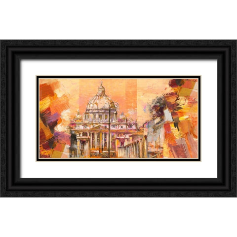 Splendida Roma Black Ornate Wood Framed Art Print with Double Matting by Florio, Luigi