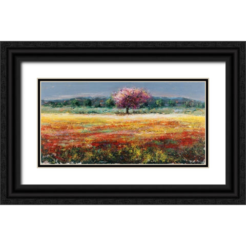 Lâ€™albero rosa Black Ornate Wood Framed Art Print with Double Matting by Florio, Luigi