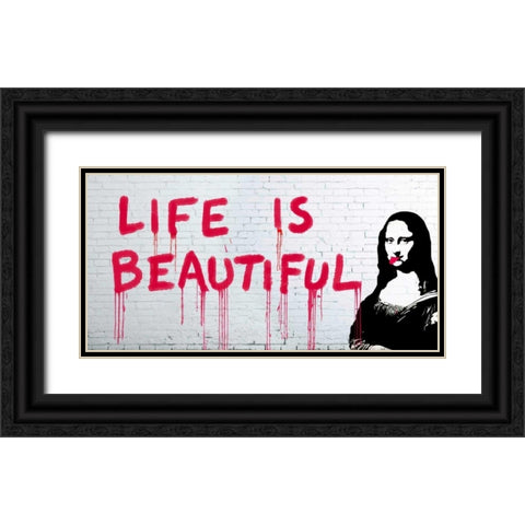 Life is beautiful Black Ornate Wood Framed Art Print with Double Matting by Masterfunk Collective
