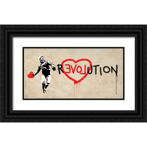 Revolution  Black Ornate Wood Framed Art Print with Double Matting by Masterfunk Collective