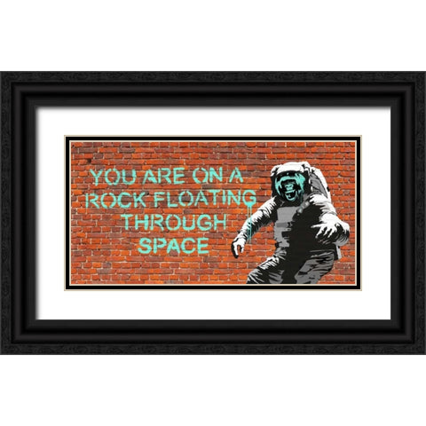 Floating Through Space Black Ornate Wood Framed Art Print with Double Matting by Masterfunk collective
