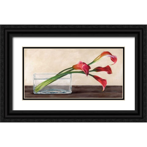 Modern composition Callas Black Ornate Wood Framed Art Print with Double Matting by Mills, Shin