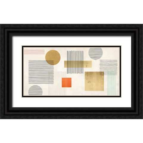 Lines and Shapes Black Ornate Wood Framed Art Print with Double Matting by Miko, Sayaka
