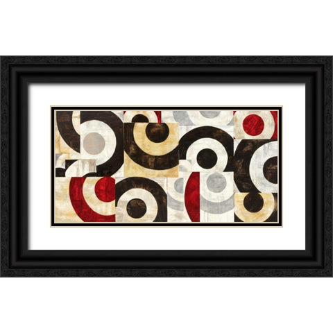 Connessione geometrica Black Ornate Wood Framed Art Print with Double Matting by Nava, Sandro