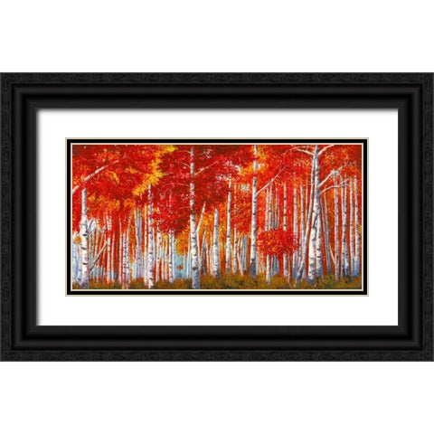 Betulle Rosse Black Ornate Wood Framed Art Print with Double Matting by Masera, Angelo