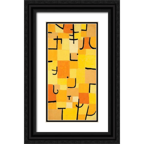 Signs in Yellow Black Ornate Wood Framed Art Print with Double Matting by Klee, Paul