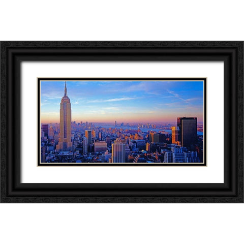 Midtown Manhattan Black Ornate Wood Framed Art Print with Double Matting by Berenholtz, Richard