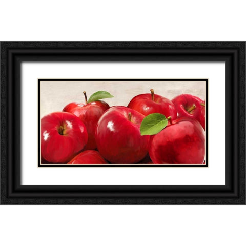 Red Apples Black Ornate Wood Framed Art Print with Double Matting by Barbieri, Remo