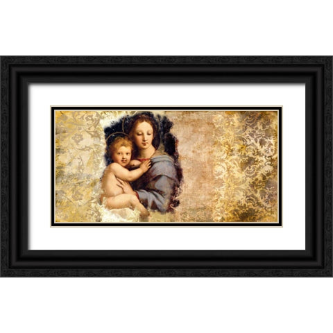 Madonna del Candelabro-after Raffaello Black Ornate Wood Framed Art Print with Double Matting by Roux, Simon