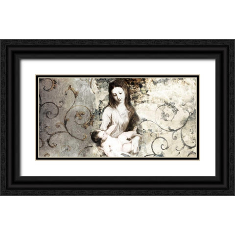 Madonna and Child-after Van Dyck Black Ornate Wood Framed Art Print with Double Matting by Roux, Simon