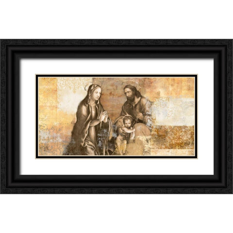Nativity-after G. Antonio Bazzi Black Ornate Wood Framed Art Print with Double Matting by Roux, Simon
