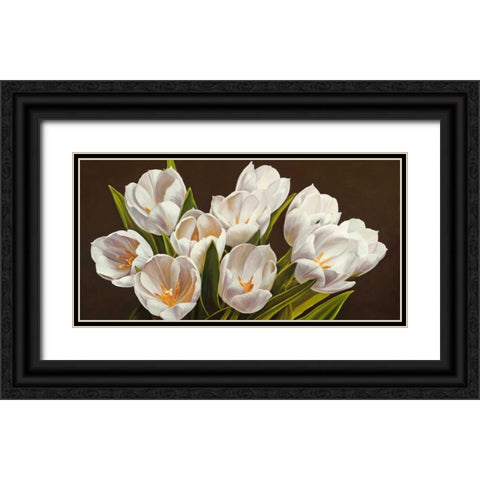 Bouquet di tulipani Black Ornate Wood Framed Art Print with Double Matting by Biffi, Serena