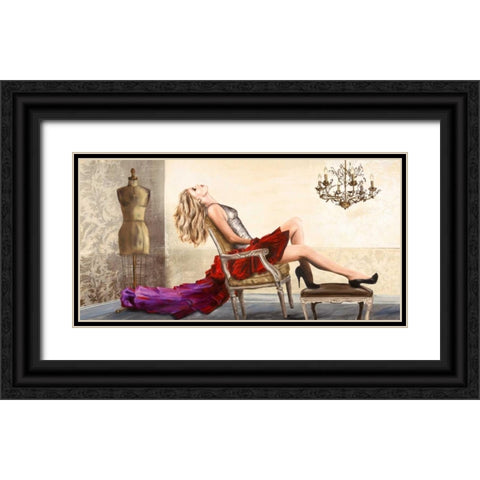 Fashonable Black Ornate Wood Framed Art Print with Double Matting by Jannace, Sergio