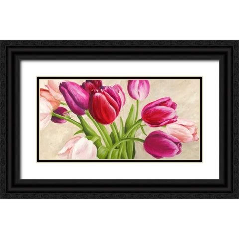 The Bouquet Black Ornate Wood Framed Art Print with Double Matting by Mei, Silvia