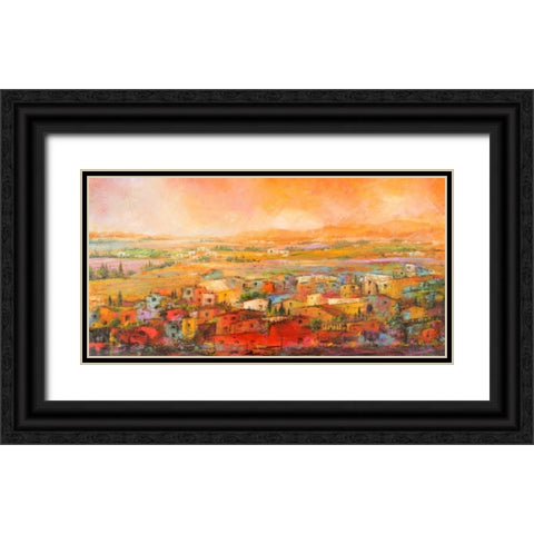 Villaggio delle colline Black Ornate Wood Framed Art Print with Double Matting by Marzari, Tebo
