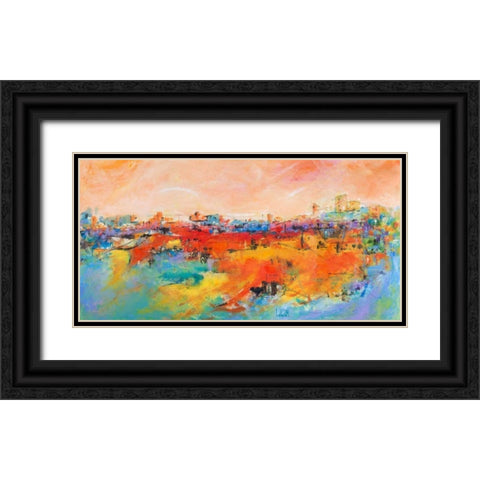 Citta sulla collina Black Ornate Wood Framed Art Print with Double Matting by Marzari, Tebo