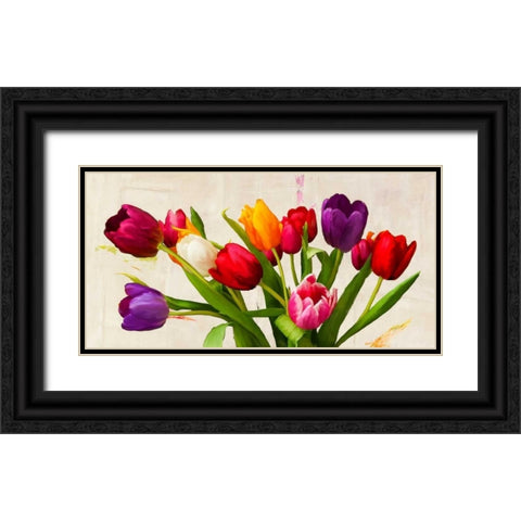 Bouquet d Ete Black Ornate Wood Framed Art Print with Double Matting by Rizzardi, Teo