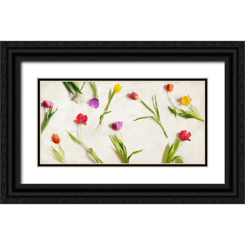 Cut Tulips Black Ornate Wood Framed Art Print with Double Matting by Rizzardi, Teo