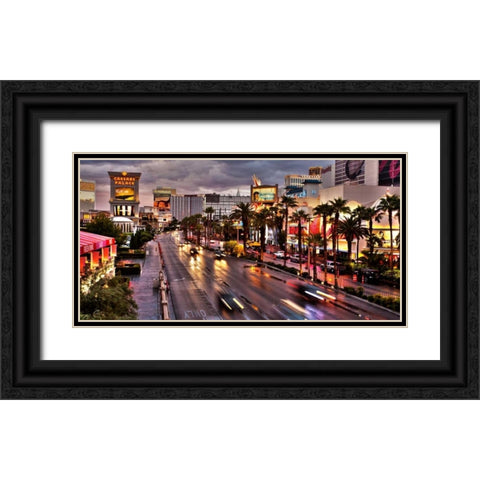 Las Vegas Black Ornate Wood Framed Art Print with Double Matting by Ratsenskiy, Vadim