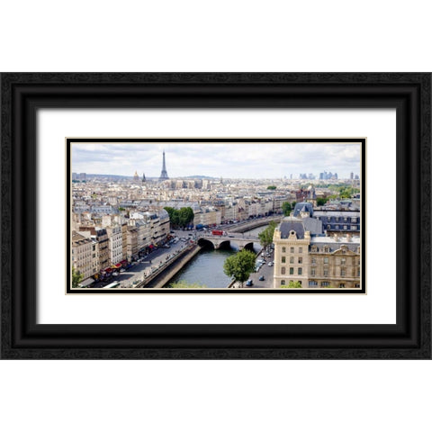 View of Paris Black Ornate Wood Framed Art Print with Double Matting by Ratsenskiy, Vadim