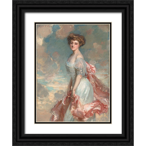 Miss Mathilde Townsend Black Ornate Wood Framed Art Print with Double Matting by Sargent, John Singer