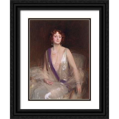 Grace Elvina, Marchioness Curzon of Kedleston Black Ornate Wood Framed Art Print with Double Matting by Sargent, John Singer
