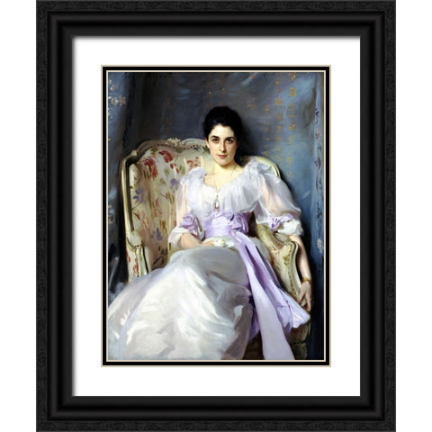 Lady Agnew of Lochnaw Black Ornate Wood Framed Art Print with Double Matting by Sargent, John Singer