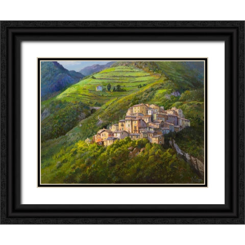 Villaggio sui monti Black Ornate Wood Framed Art Print with Double Matting by Galasso, Adriano
