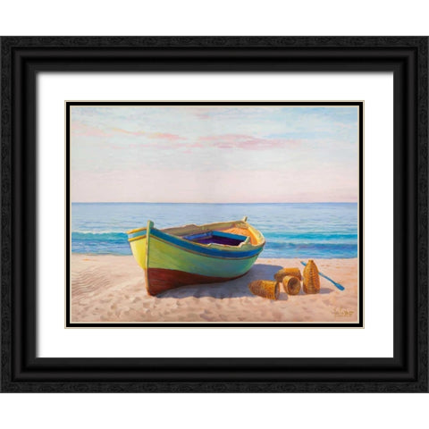 Al mattino Black Ornate Wood Framed Art Print with Double Matting by Galasso, Adriano