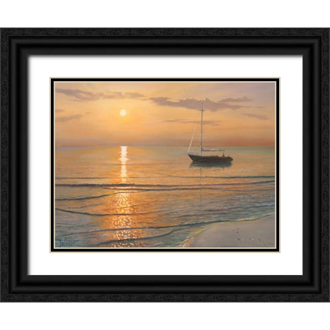 Mattino sul mare Black Ornate Wood Framed Art Print with Double Matting by Galasso, Adriano