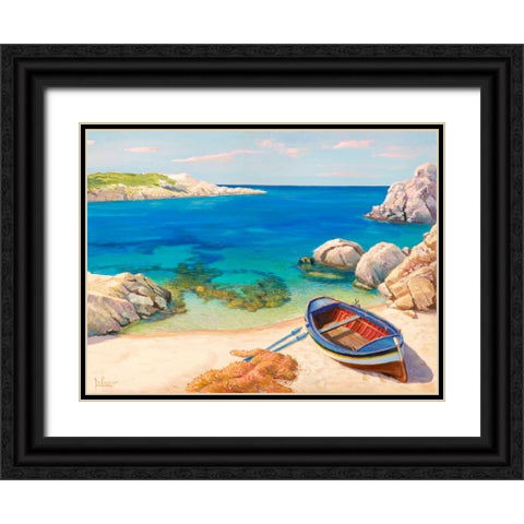 Sardegna Black Ornate Wood Framed Art Print with Double Matting by Galasso, Adriano