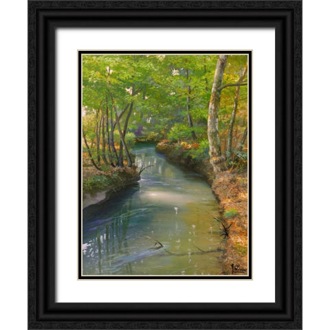 Nel bosco Black Ornate Wood Framed Art Print with Double Matting by Galasso, Adriano