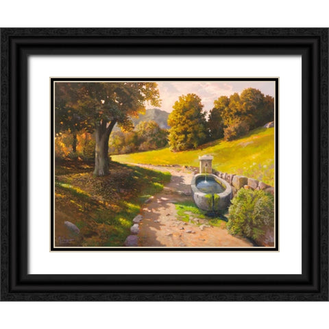 Sentiero tra i boschi Black Ornate Wood Framed Art Print with Double Matting by Galasso, Adriano