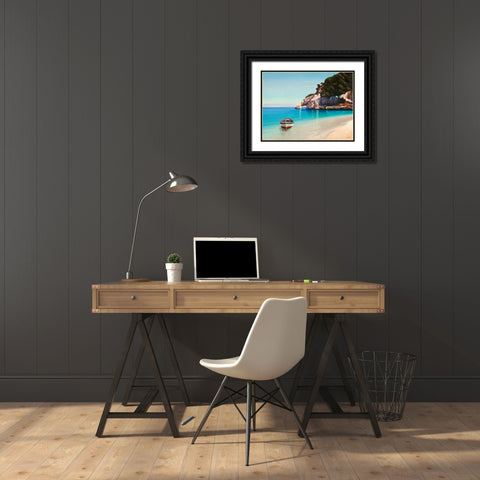 Baia mediterranea Black Ornate Wood Framed Art Print with Double Matting by Galasso, Adriano