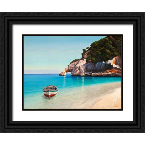 Baia mediterranea Black Ornate Wood Framed Art Print with Double Matting by Galasso, Adriano