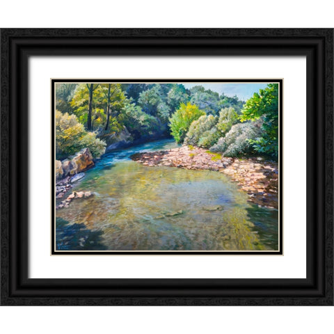 Ansa nel torrente Black Ornate Wood Framed Art Print with Double Matting by Galasso, Adriano