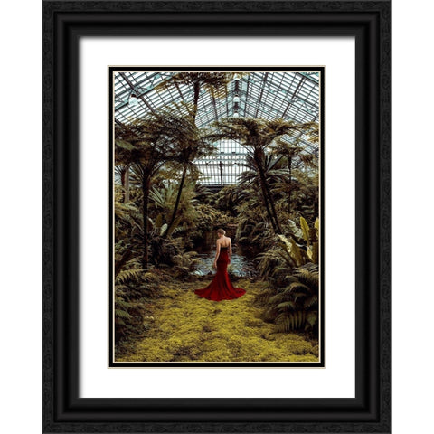 Unconventional Womenscape #2-Jardin dHiver (detail) Black Ornate Wood Framed Art Print with Double Matting by Lauren, Julian