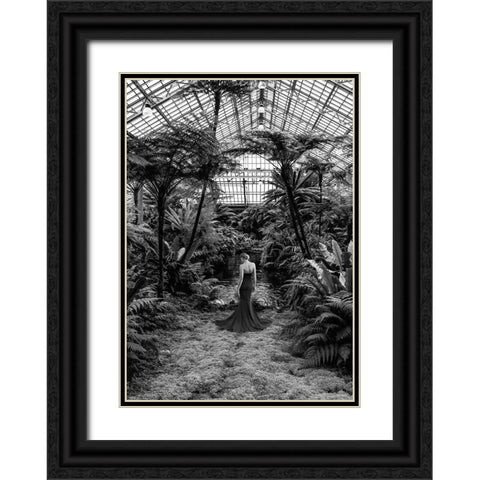 Unconventional Womenscape #2-Jardin dHiver-detail (BW) Black Ornate Wood Framed Art Print with Double Matting by Lauren, Julian