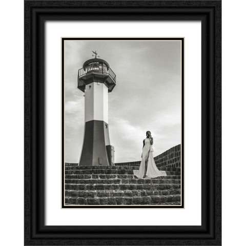 Unconventional Womenscape #3 (BW) Black Ornate Wood Framed Art Print with Double Matting by Lauren, Julian