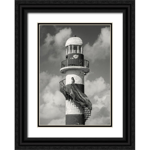 Unconventional Womenscape #4 (BW) Black Ornate Wood Framed Art Print with Double Matting by Lauren, Julian
