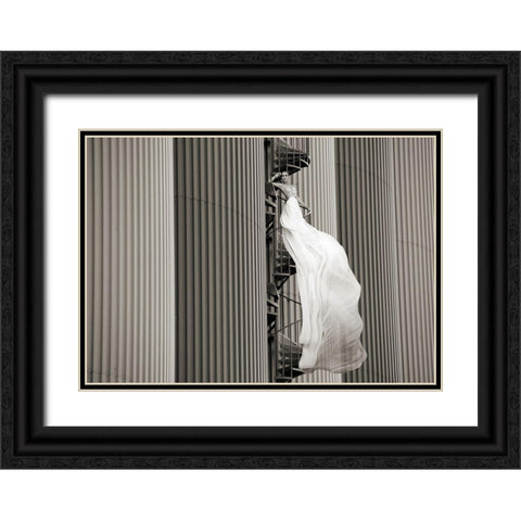 Unconventional Womenscape #5 (BW) Black Ornate Wood Framed Art Print with Double Matting by Lauren, Julian