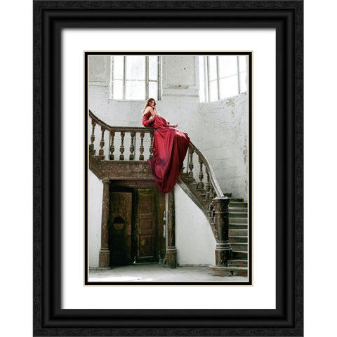 Unconventional Womenscape #6 Black Ornate Wood Framed Art Print with Double Matting by Lauren, Julian