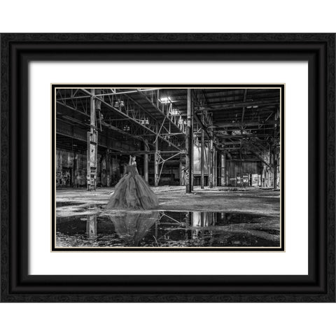 Unconventional Womenscape #8-The Factory (BW) Black Ornate Wood Framed Art Print with Double Matting by Lauren, Julian