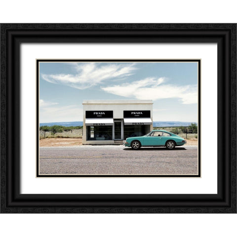 Marfa-Texas Black Ornate Wood Framed Art Print with Double Matting by Lauren, Julian