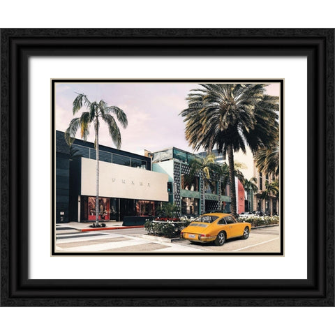 Rodeo Drive-Beverly Hills-California Black Ornate Wood Framed Art Print with Double Matting by Lauren, Julian